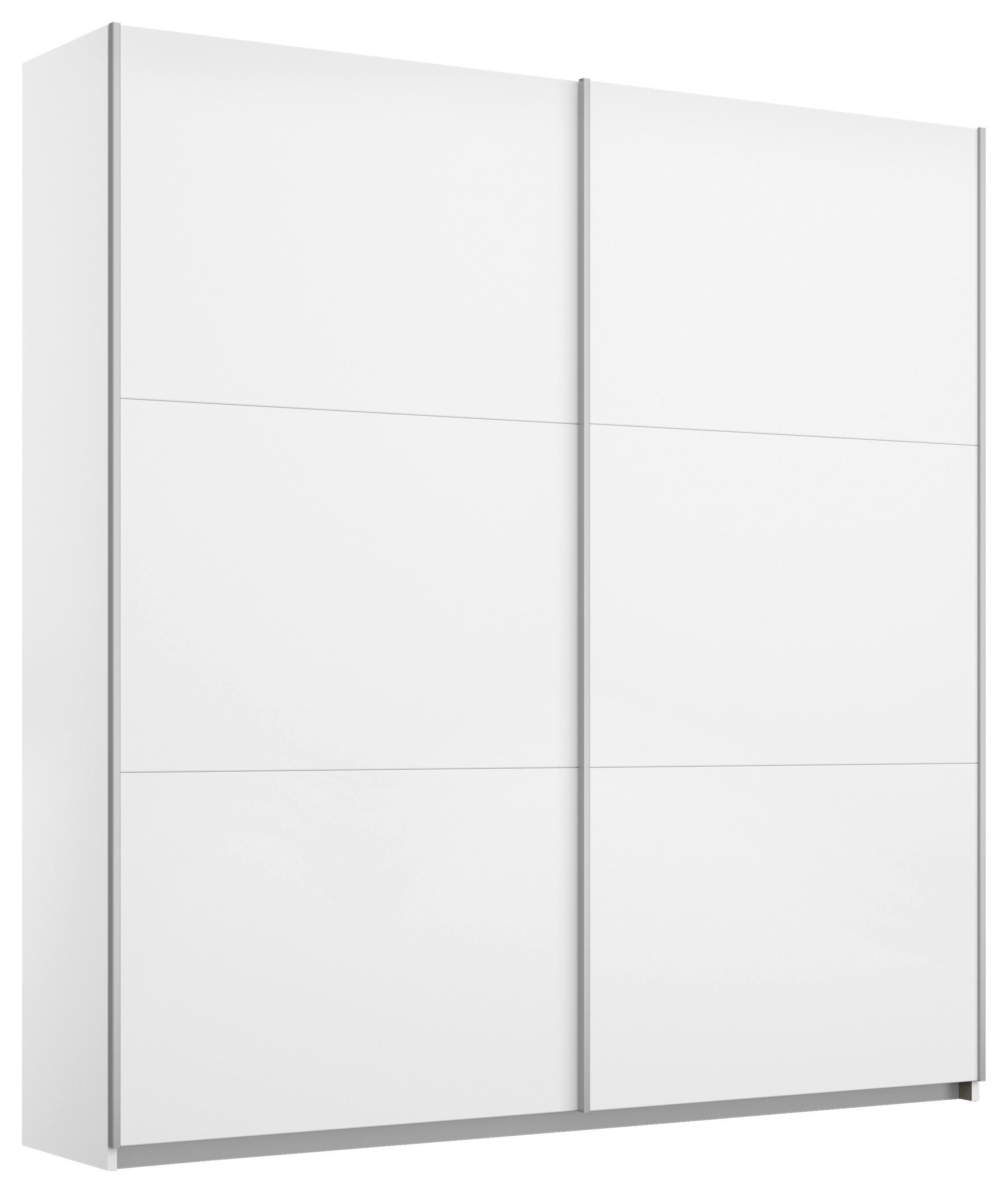 Schwebetürenschrank Oslo Weiß ca. 218x210x59cm - Alufarben/Weiß, KONVENTIONELL, Holzwerkstoff/Metall (218/210/59cm) - Mömax