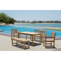 Gartentisch Naturfarben Teakholz ca. 150x90 cm - Naturfarben, Natur, Holz (150/90/75cm) - Gardenson