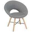 Fotelj Cloe - siva/hrast, Moderno, kovina/tekstil (60/77/71cm) - Modern Living Fotelj Cloe - siva/hrast, Moderno, kovina/tekstil (60/77/71cm) - Modern Living
