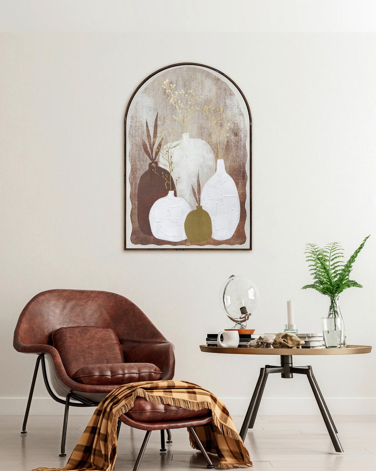 Slika Sa Ramom 80x120cm Denise - tamni hrast/višebojna, tekstil/pločasti materijal (80/120cm) - Mömax