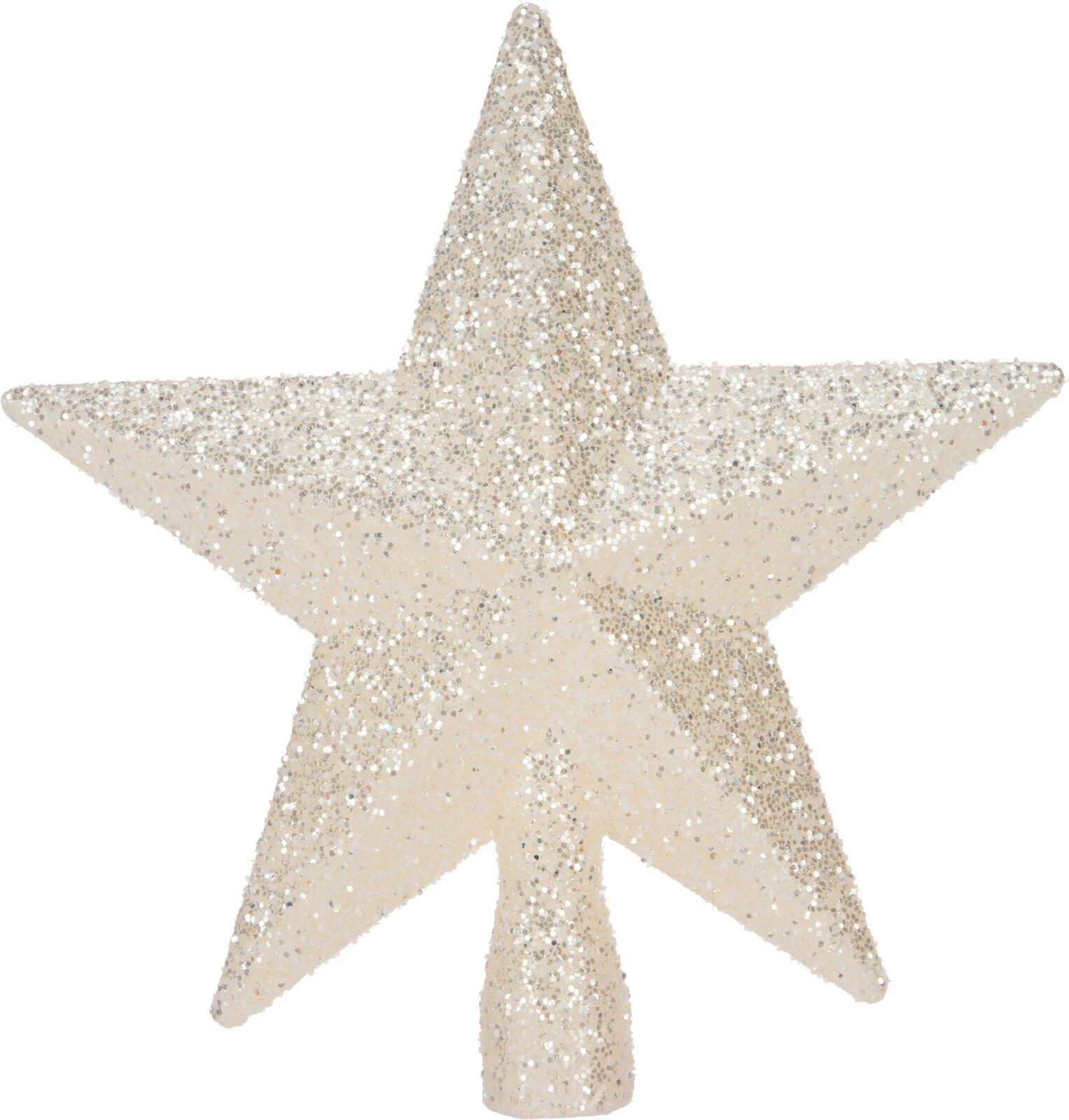 Vârf de brad Noella - alb/auriu, Basics, plastic (19/5/19cm)