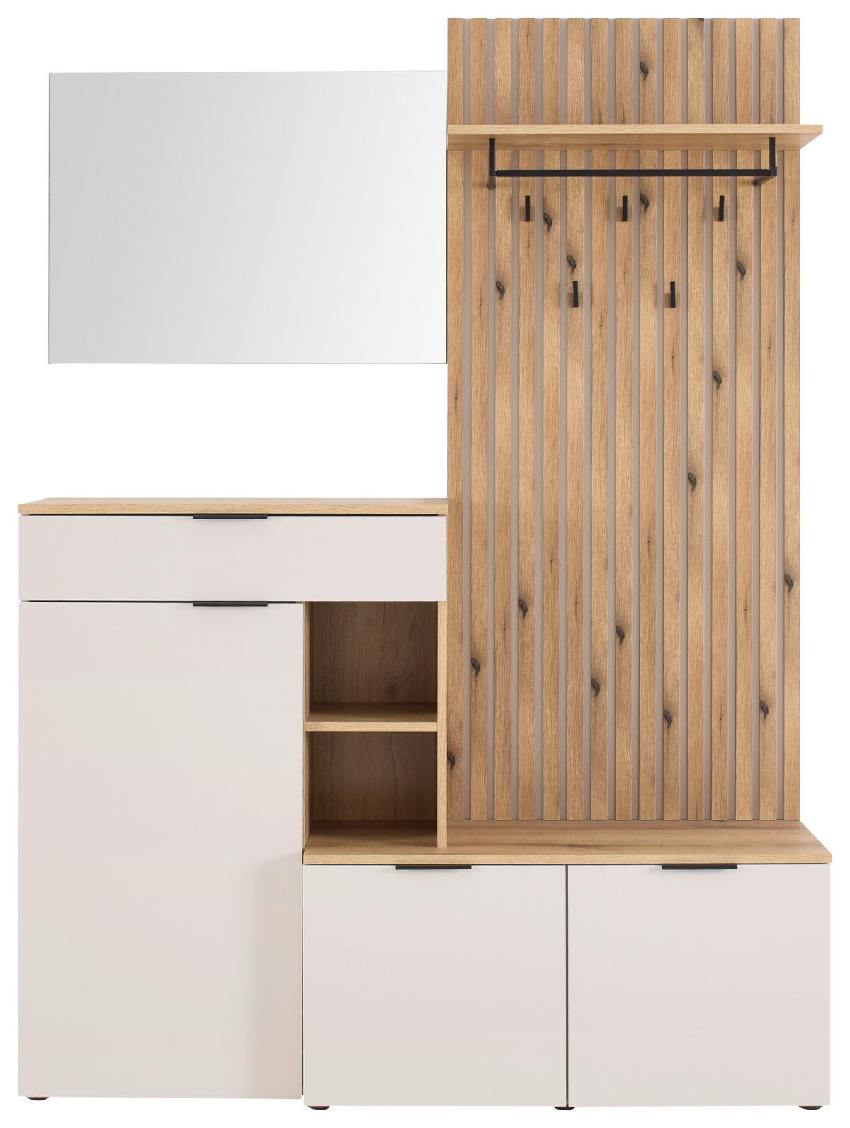 Garderobe Amivo Eichefarben/Kaschmir - Kaschmir/Eichefarben, MODERN, Holzwerkstoff (141/195/38cm) - Mömax