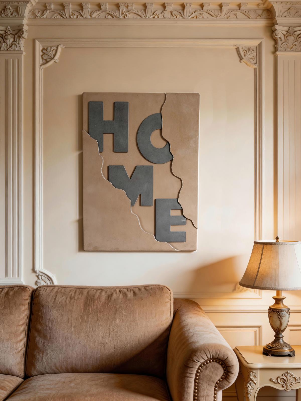 Zidna Dekoracija 60x80cm Home - crna/braon-crvena, Konvencionalno, drvo (60/80/6cm) - Mömax