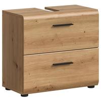 Omarica Za Pod Umivalnik Ice, Barva Hrasta - črna/hrast artisan, Basics, umetna masa/leseni material (60/55/30cm) - MID.YOU