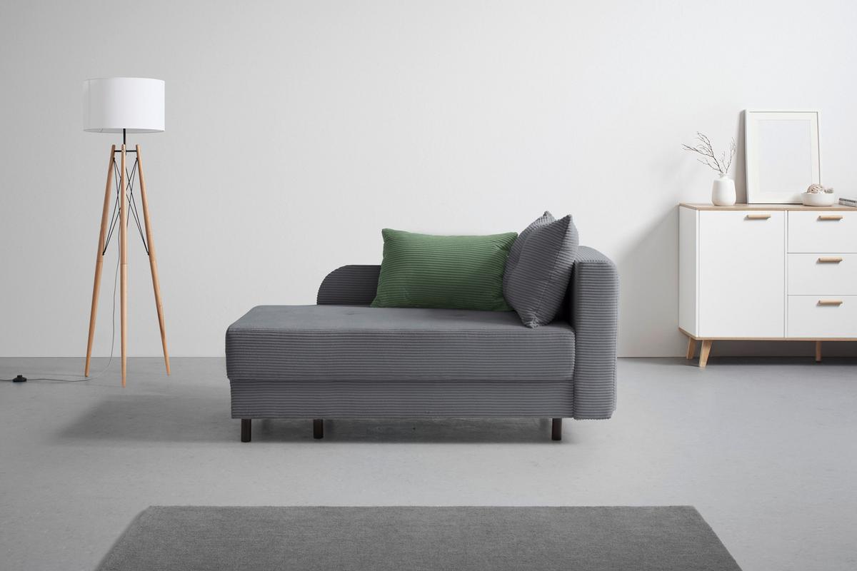 Liege Nova Dunkelgrau - Dunkelgrau/Schwarz, MODERN, Holz/Textil (145/62/85cm) - Mömax