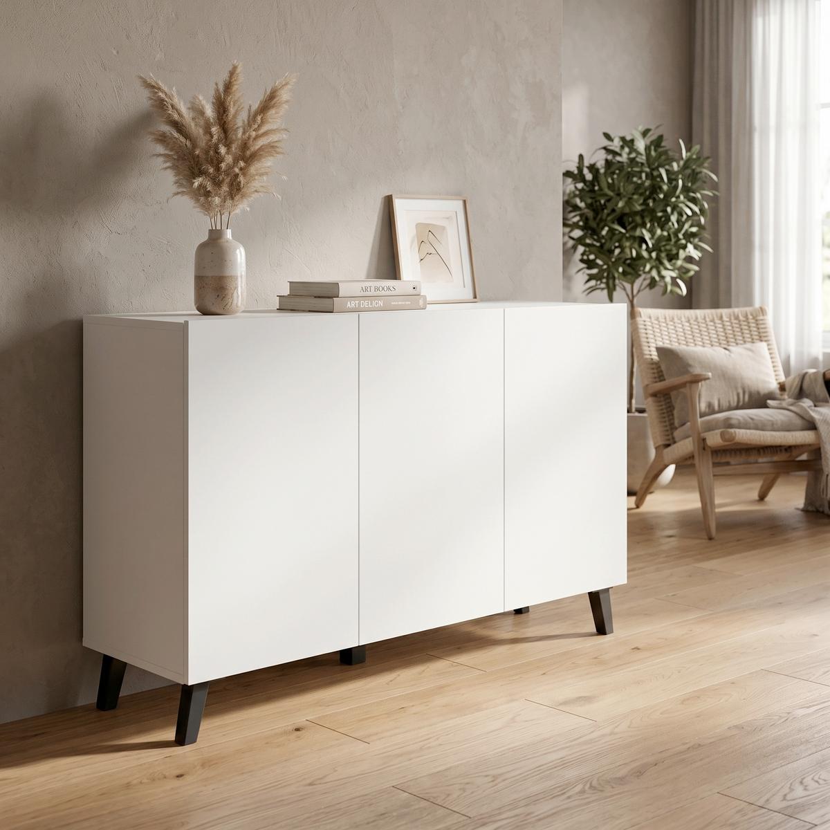 Tálalószekrény Sideboard Phuket 120 - fehér, Design, faalapú anyag (120/76/39cm) - P & B
