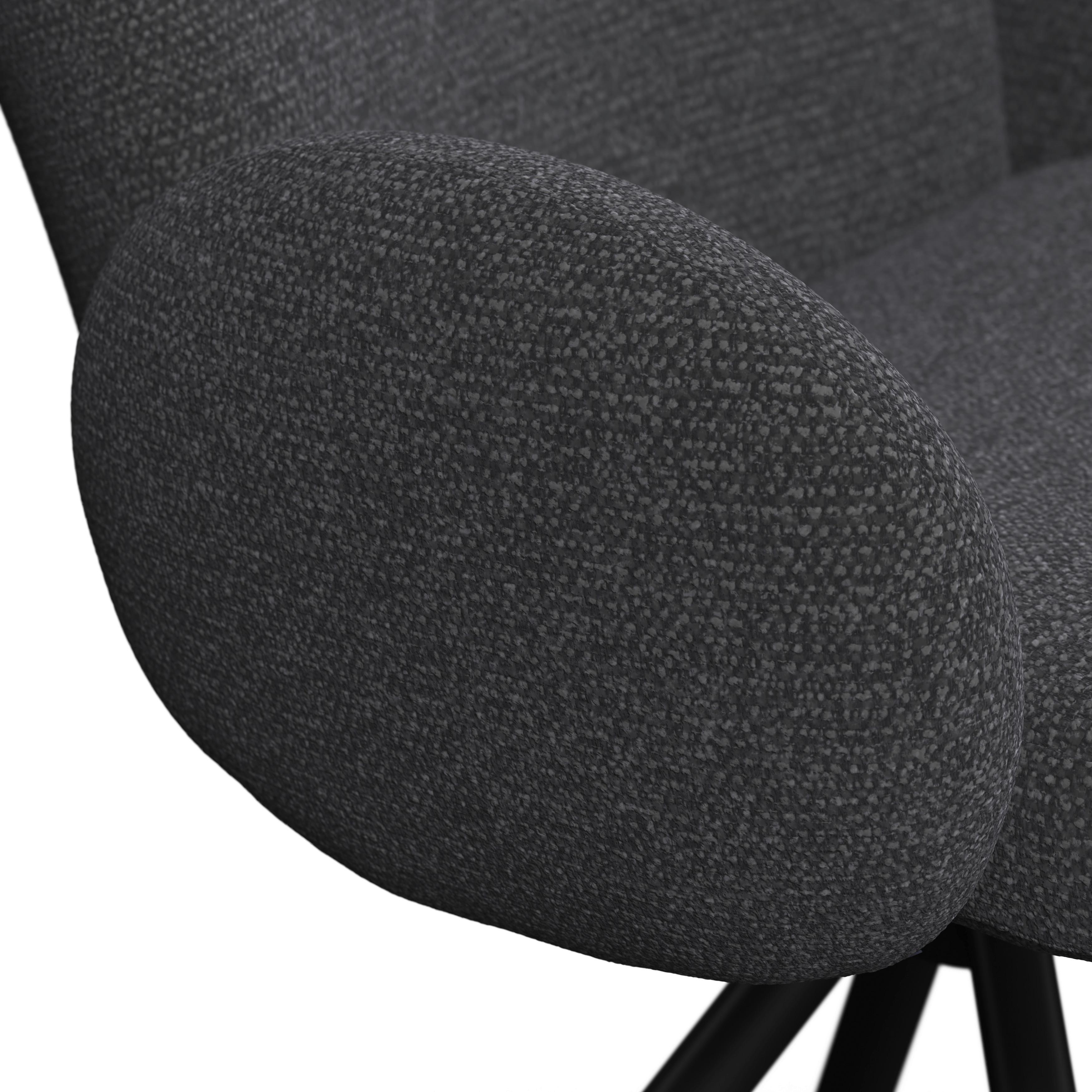 STOL MED ARMSTÖD JOSEA - mörkgrå/svart, Modern, metall/trä (64/85/63cm) - Bessagi Home
