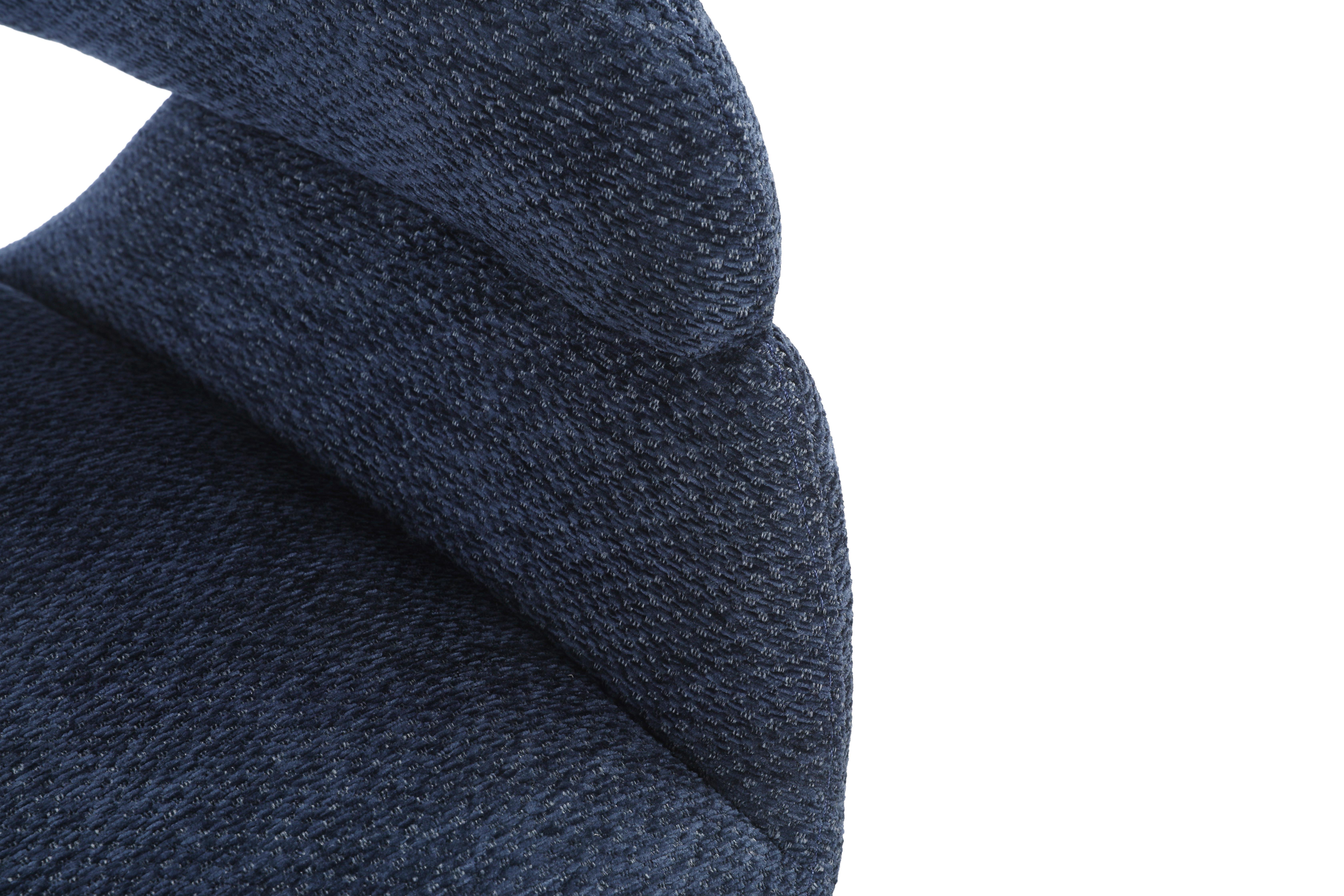 Scaun ROYAL - albastru închis/negru, Design, metal/textil (62/63,5/85,5cm) - Premium Living