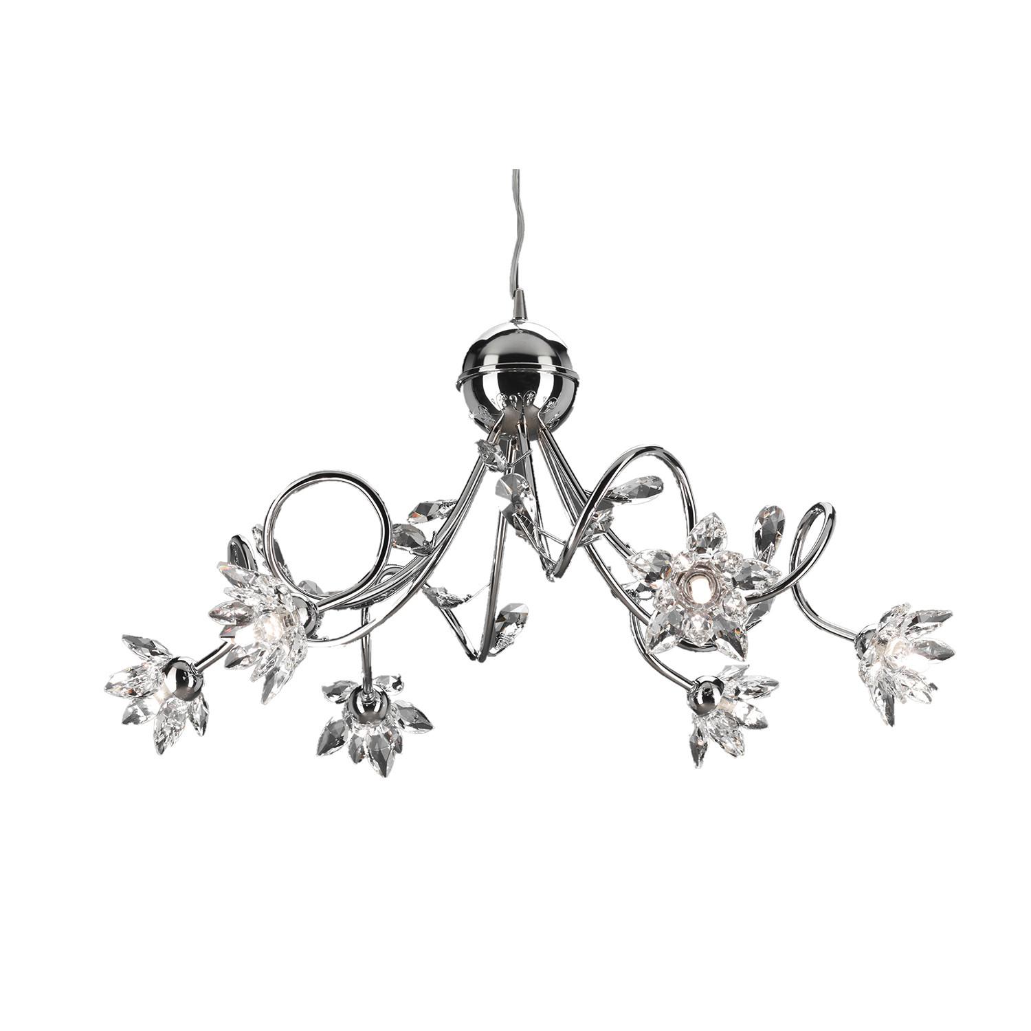Hängeleuchte Ninfea Chromfarben max. 3 Watt - Chromfarben, KONVENTIONELL, Glas/Metall (80/100cm)