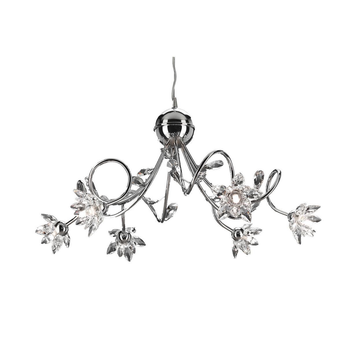 Hängeleuchte Ninfea Chromfarben max. 3 Watt - Chromfarben, KONVENTIONELL, Glas/Metall (80/100cm)