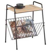 STOLIK BOCZNY DIRK - kolor naturalny/czarny, Trend, materiał drewnopochodny/metal (36/32/46cm) - Xora