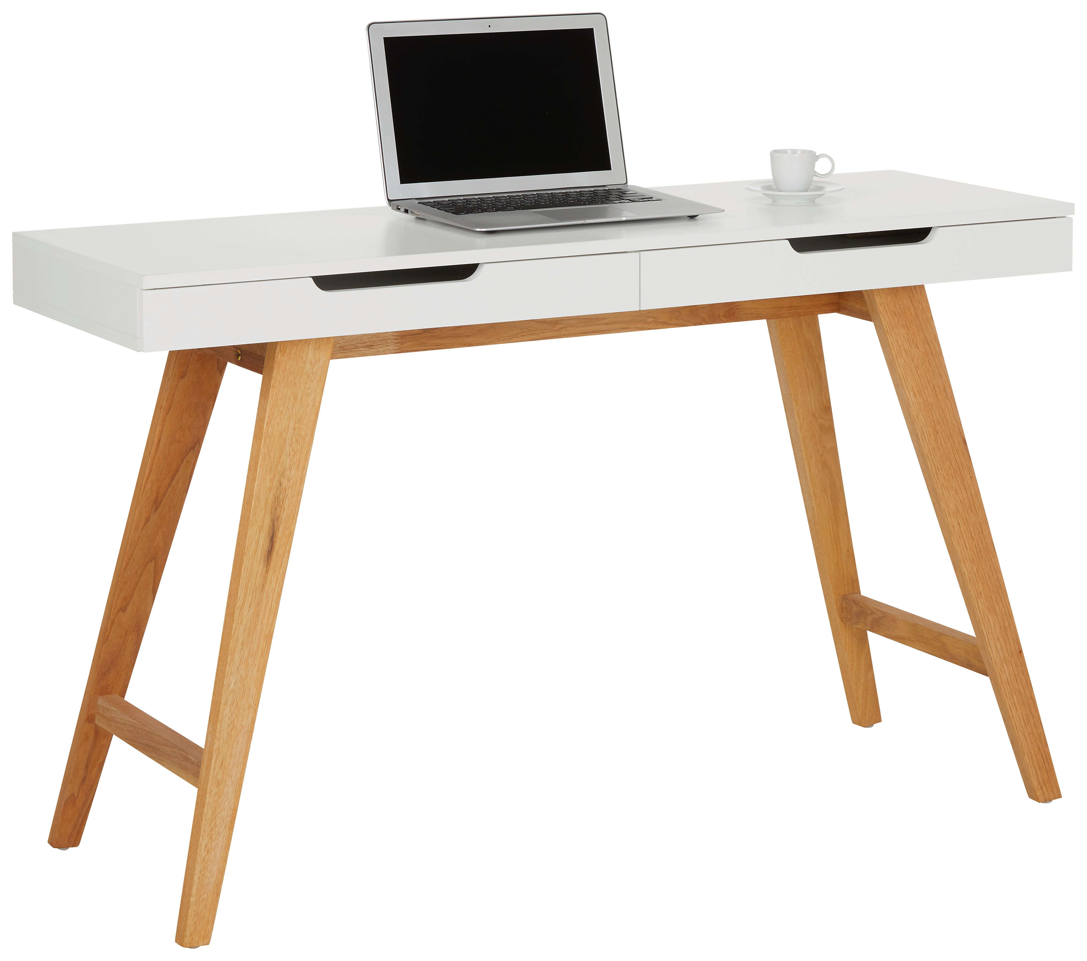 Schreibtisch in Weiß/Walnussfarben - Walnussfarben/Weiß, Design, Holz/Holzwerkstoff (120/75/40cm) - Modern Living