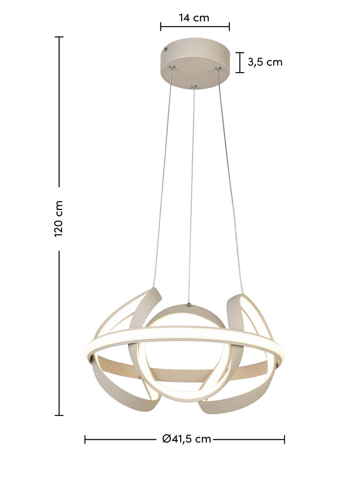 LAMPA WISZĄCA TARA - kolor piaskowy, Trend, tworzywo sztuczne/metal (41,5/120cm) - Collet's Monde