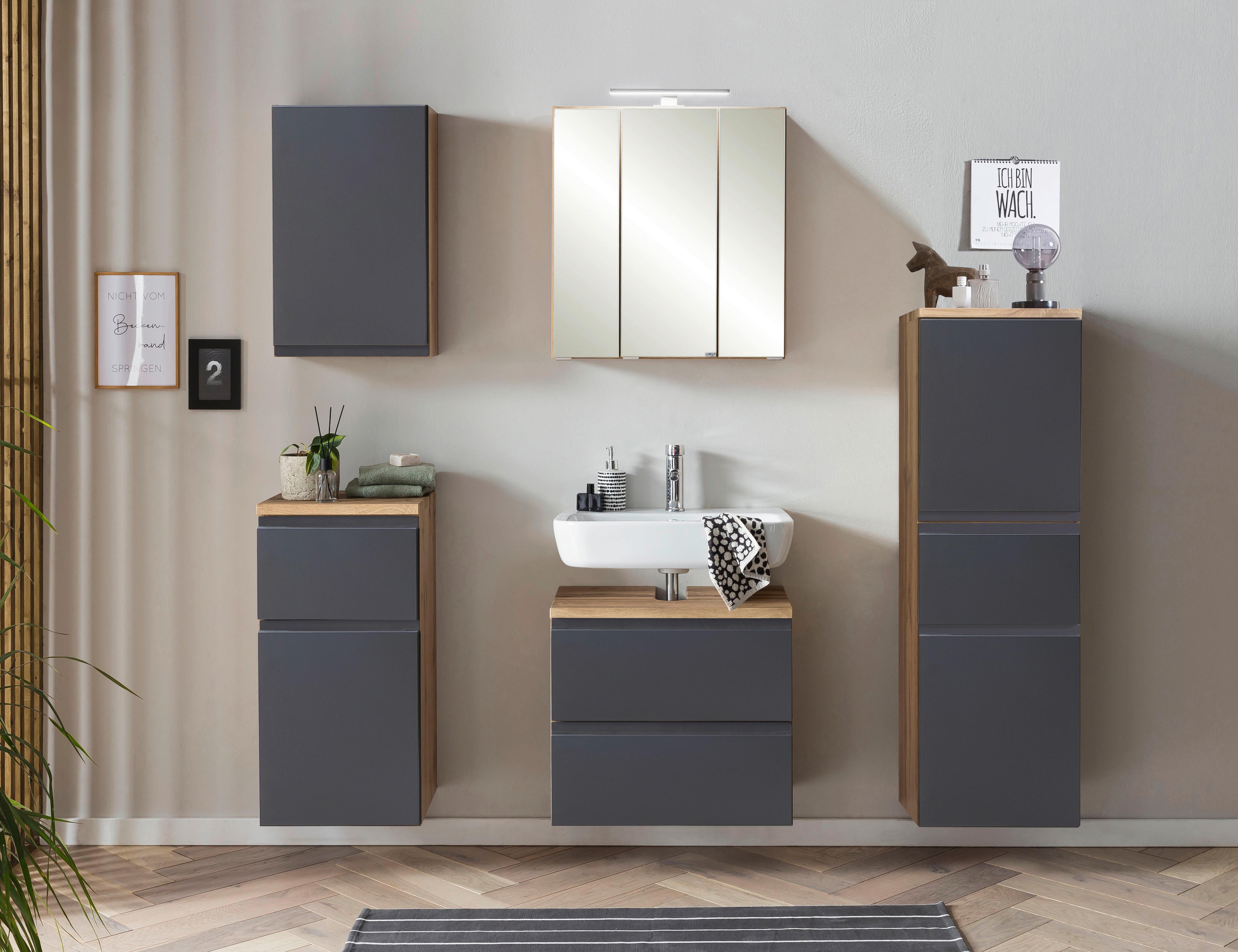 Hängeschrank Varese ca. 40x64 cm Grau/Eiche - Eiche Wotan/Grau, MODERN, Holzwerkstoff (40/64/20cm) - Held