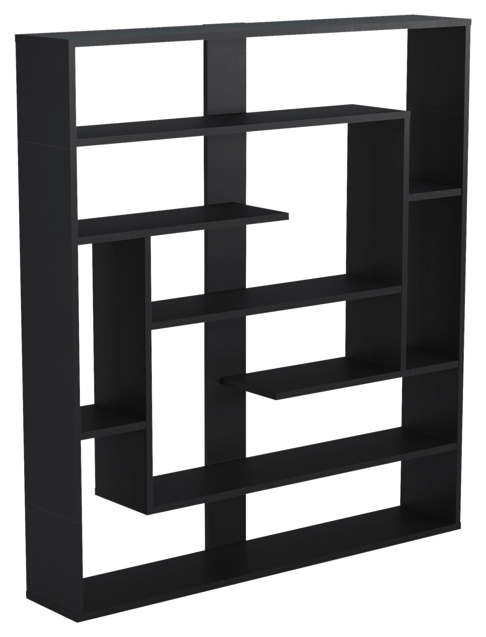Regal Poseidon Standregal - Schwarz, Design, Holzwerkstoff (114/132/22cm) - Livetastic