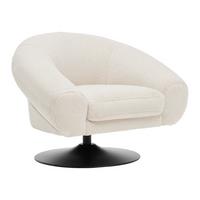 Designsessel Lugo drehbar Weiß/Beige - Beige/Schwarz, MODERN, Textil/Metall (93/72/79cm) - Premium Living