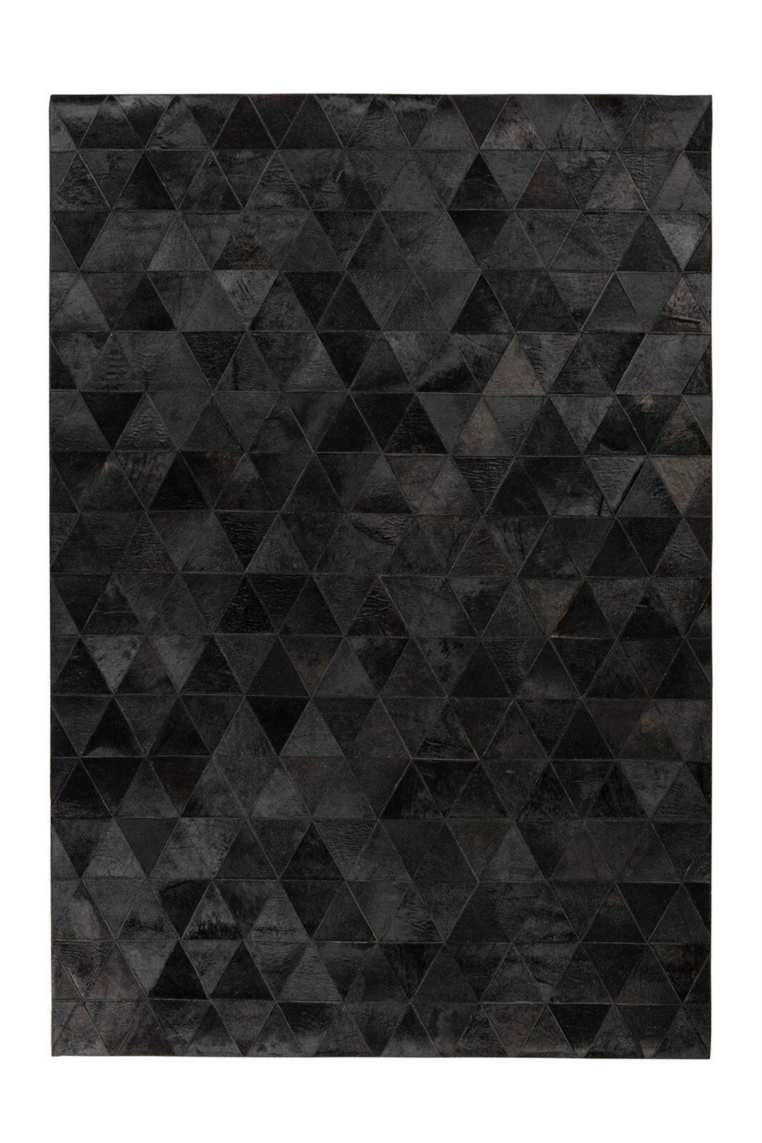 FLACHWEBETEPPICH LAVIN 325 SCHWARZ - Schwarz, Konventionell, Leder (120/170cm) - Kayoom