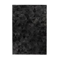 FLACHWEBETEPPICH LAVIN 325 SCHWARZ - Schwarz, Konventionell, Leder (120/170cm) - Kayoom