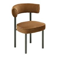 Stuhl Helga Cognac/Schwarz - Cognac/Schwarz, MODERN, Holz/Textil (62/79/59cm) - Mömax