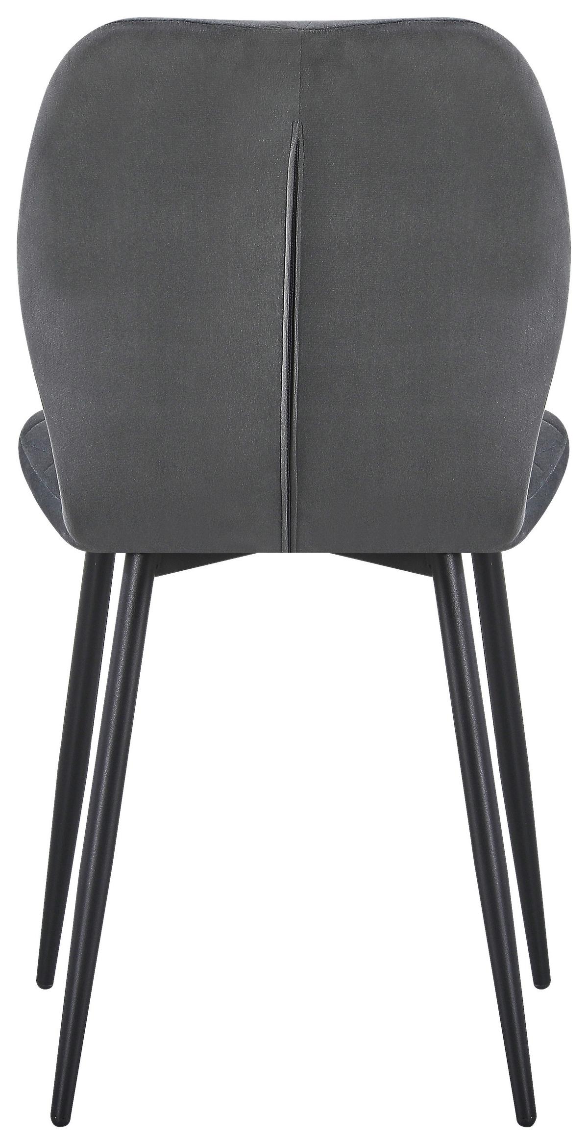 Stol Zoey - temno siva/črna, Basics, kovina/tekstil (45.5/85/59.5cm) - Based