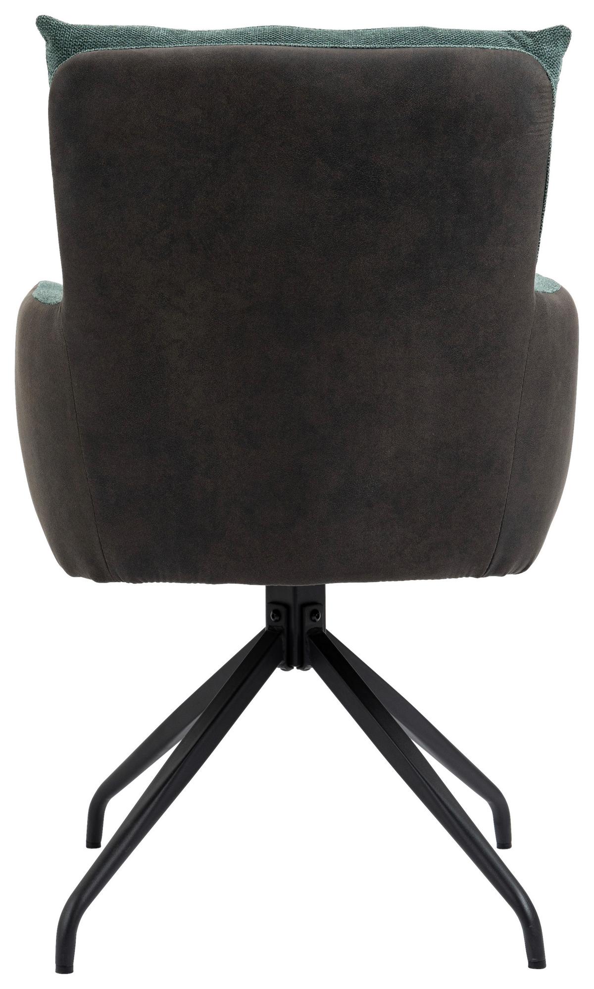 KRZESŁO Z PODŁOKIETNIKAMI MARK - zielony/czarny, Design, metal/tkanina (60/92/67cm) - Livetastic