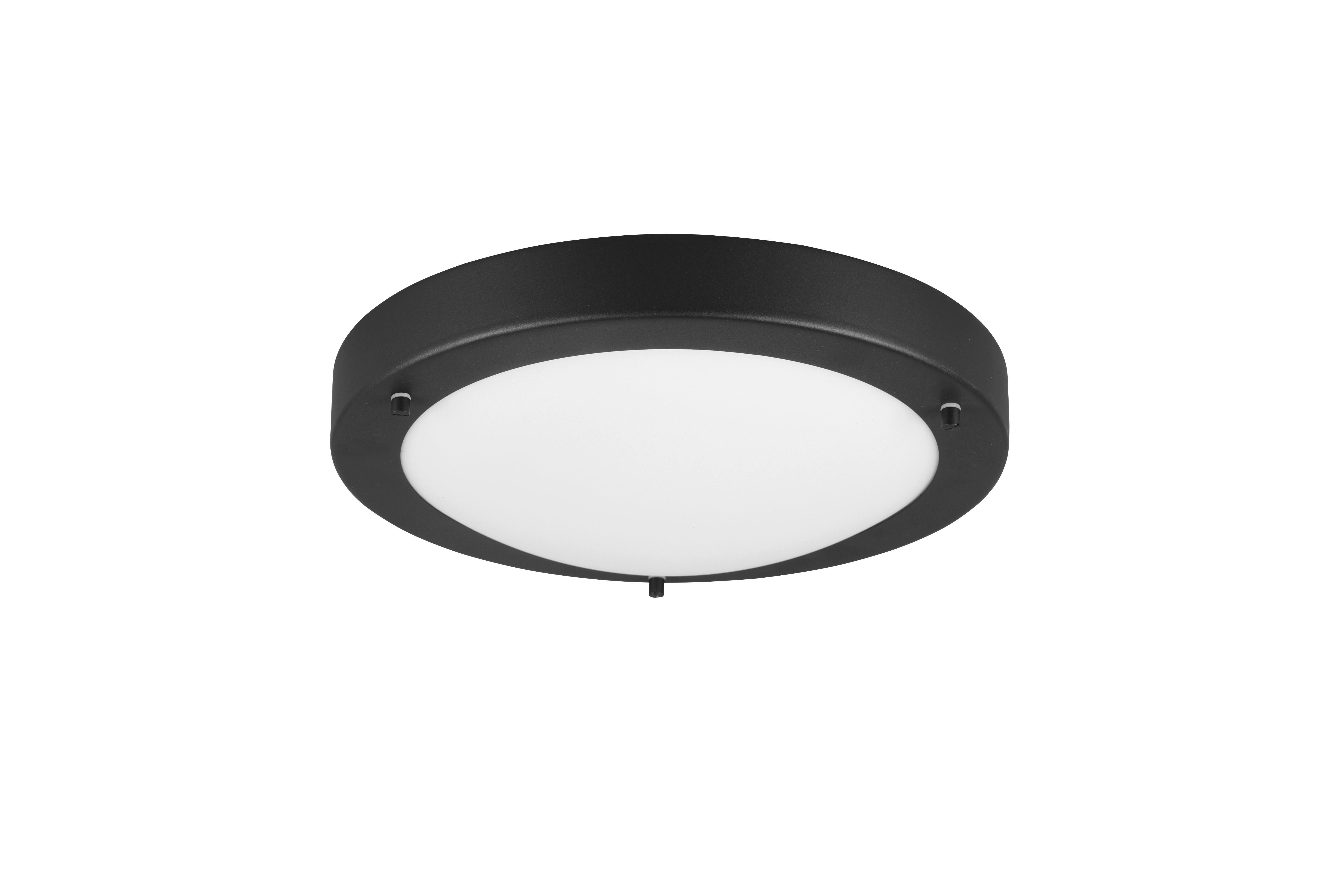 Badezimmer-Deckenleuchte Condus max. 60 Watt - Schwarz/Weiß, Basics, Glas/Metall (31,5/31,5/8cm) - Trio Leuchten