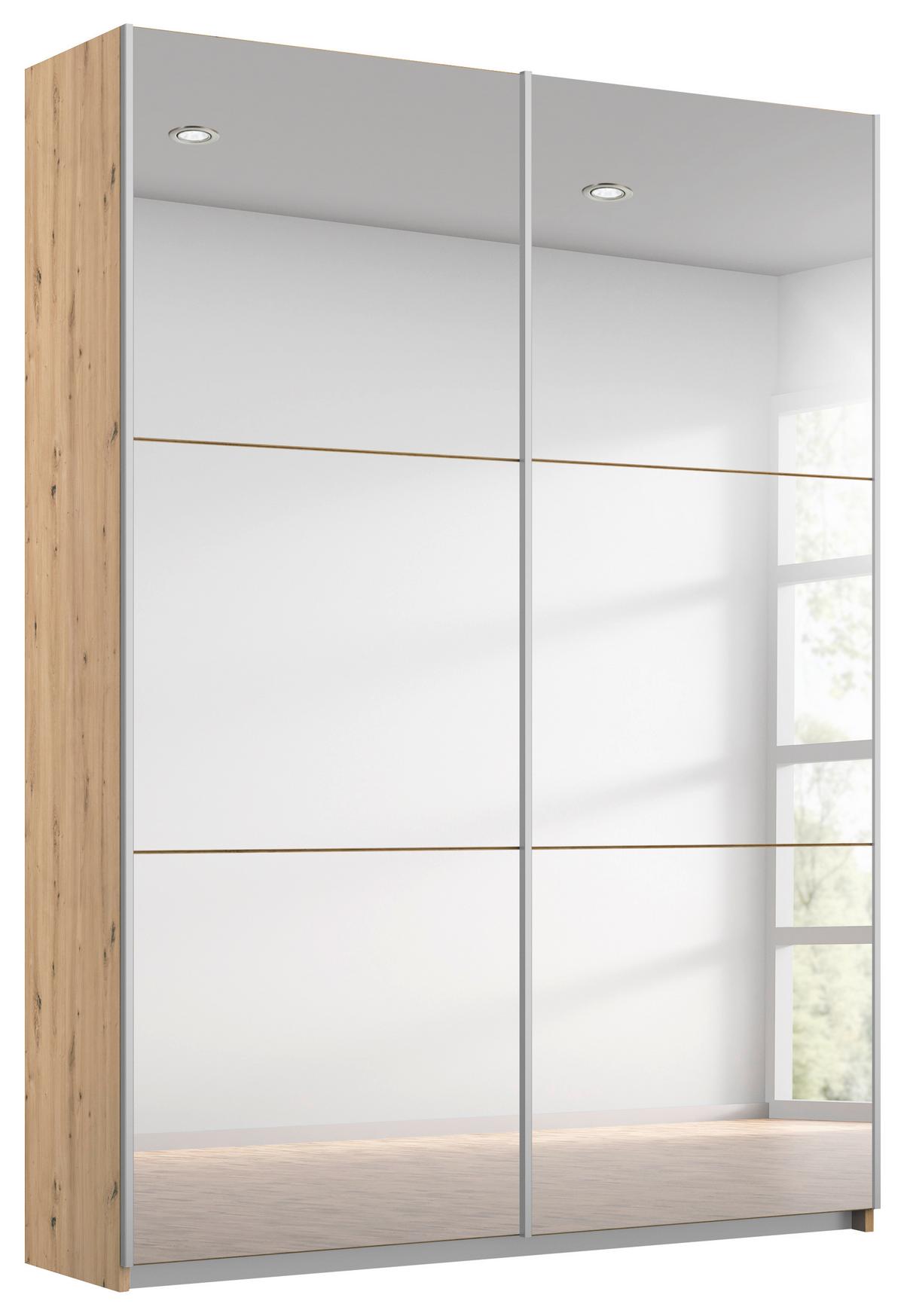 DULAP USI CULISANTE REFLECT - argintiu/stejar Artisan, Modern, material pe bază de lemn (131/210/59cm)