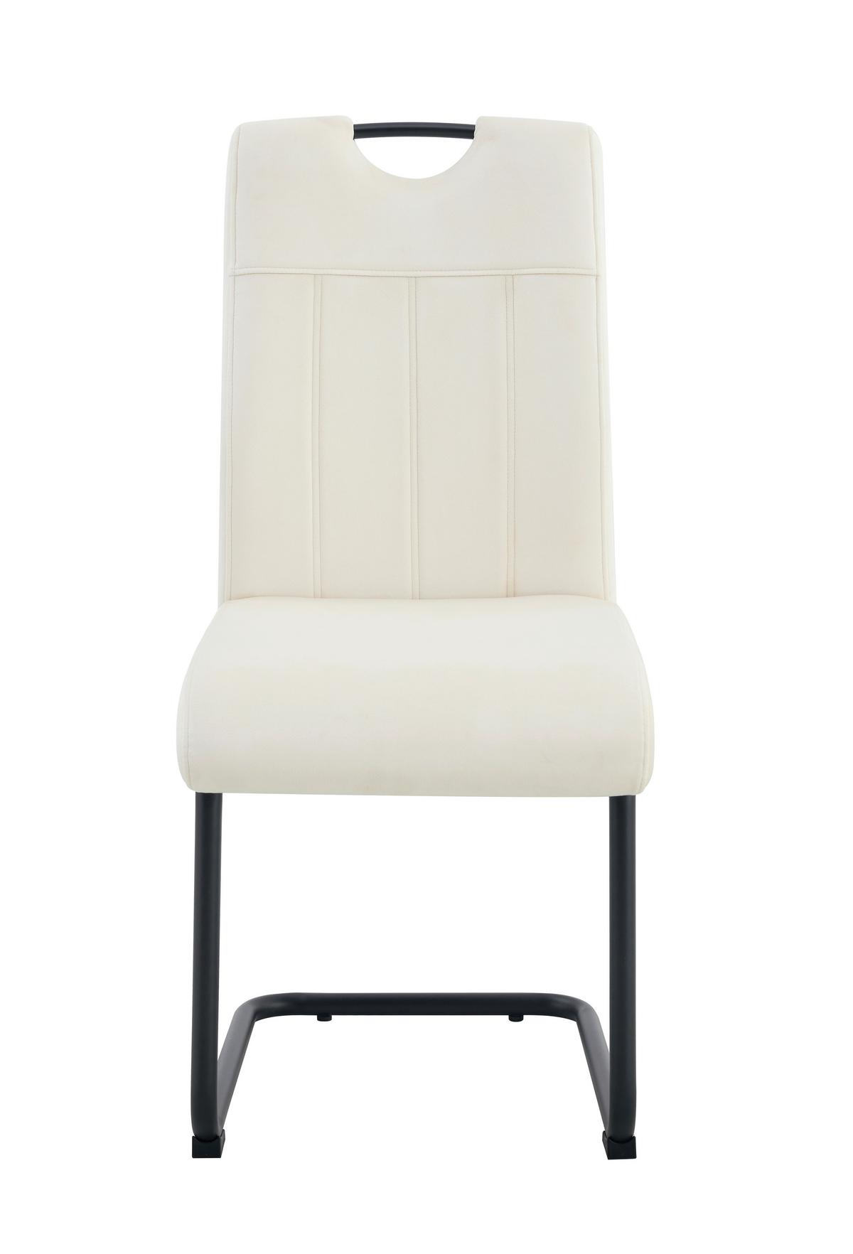 SCHWINGSTUHL-SET LISA - Creme/Schwarz, Modern, Textil/Metall (43/98/61cm) - MID.YOU