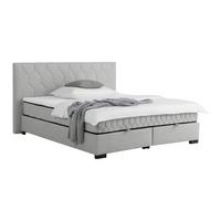 Boxbett Maya-D-Exklusiv Hellgrau ca. 160x200cm - Hellgrau/Schwarz, Konventionell, Holz/Holzwerkstoff (160/200cm) - Mömax
