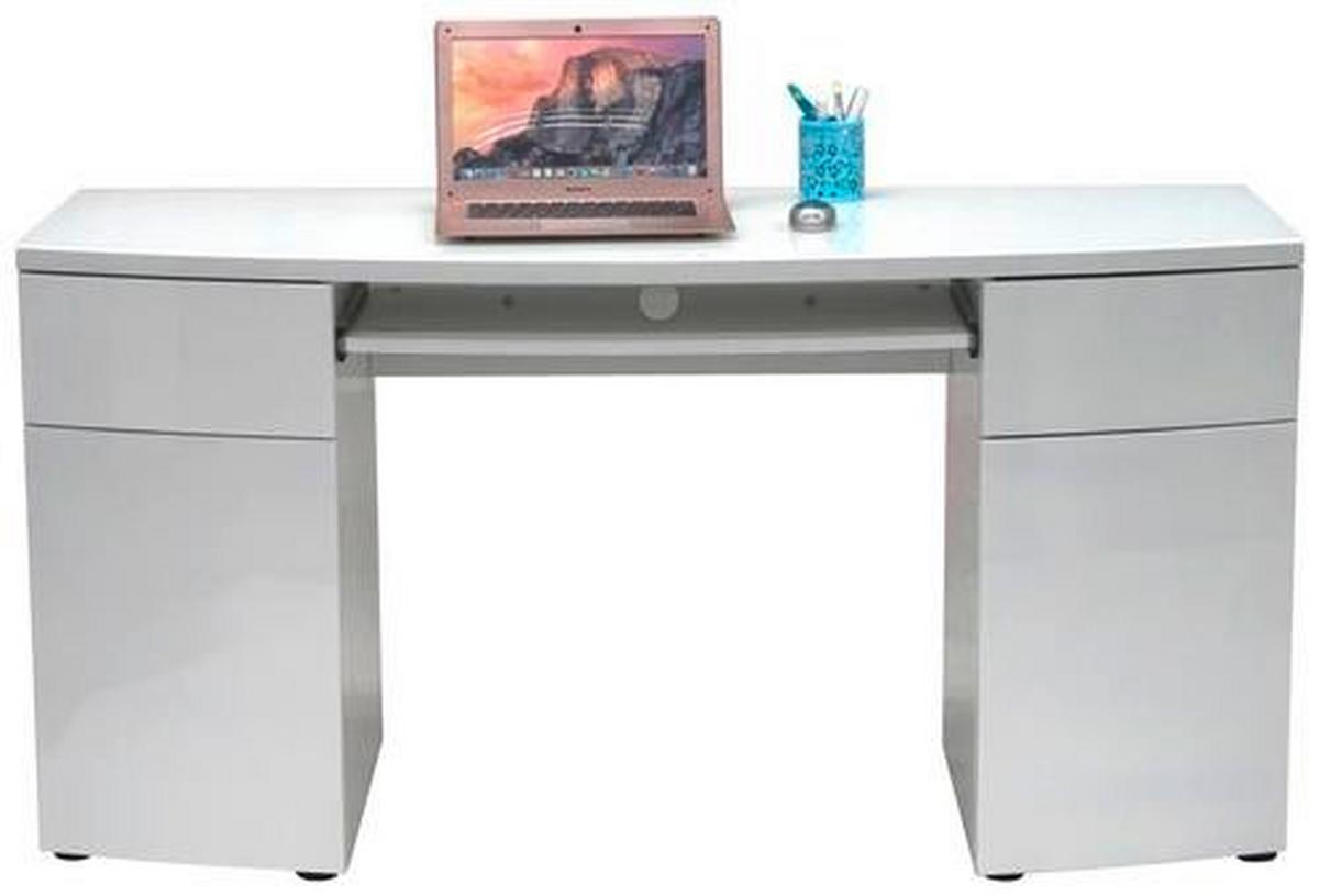 Schreibtisch in Weiss - Weiss, Modern, Glas/Holzwerkstoff (150/76/60cm) - Mömax