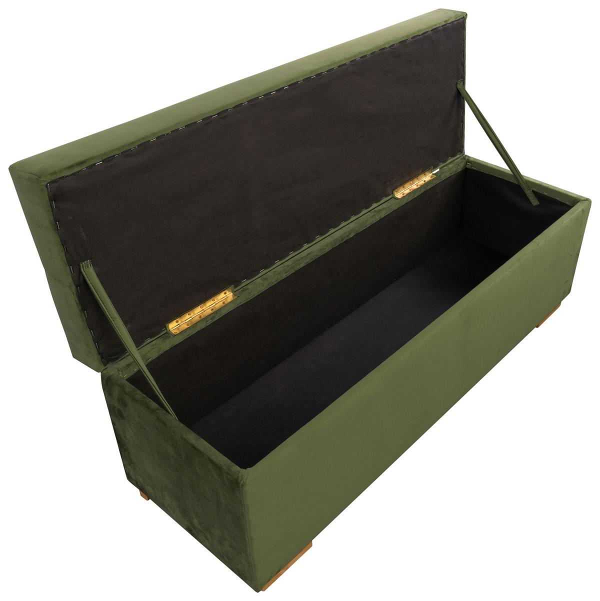 Ládapad Leon - sötétzöld, Konventionell, faalapú anyag/textil (117/41/37,5cm)