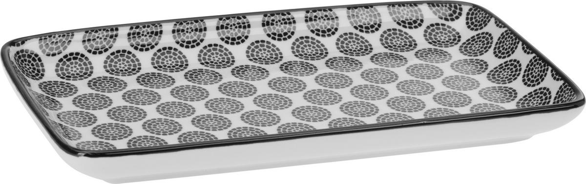 Tányér Shiva - fekete/fehér, Lifestyle, kerámia (20/11/2,5cm) - Modern Living