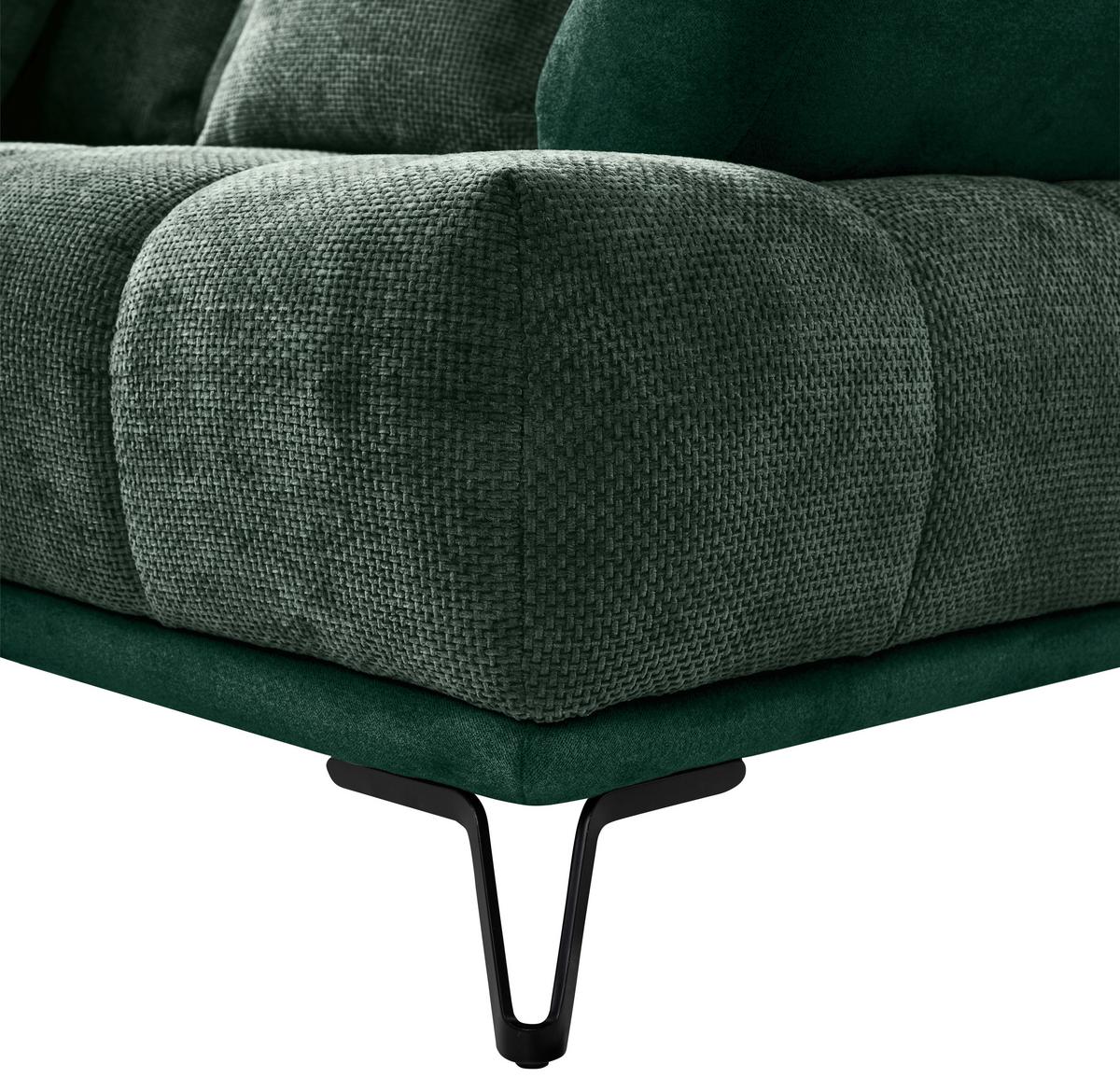 Ugaona Garnitura Largo N - tamnozelena/crna, Moderno, tekstil/metal (184/262cm) - Modern Living