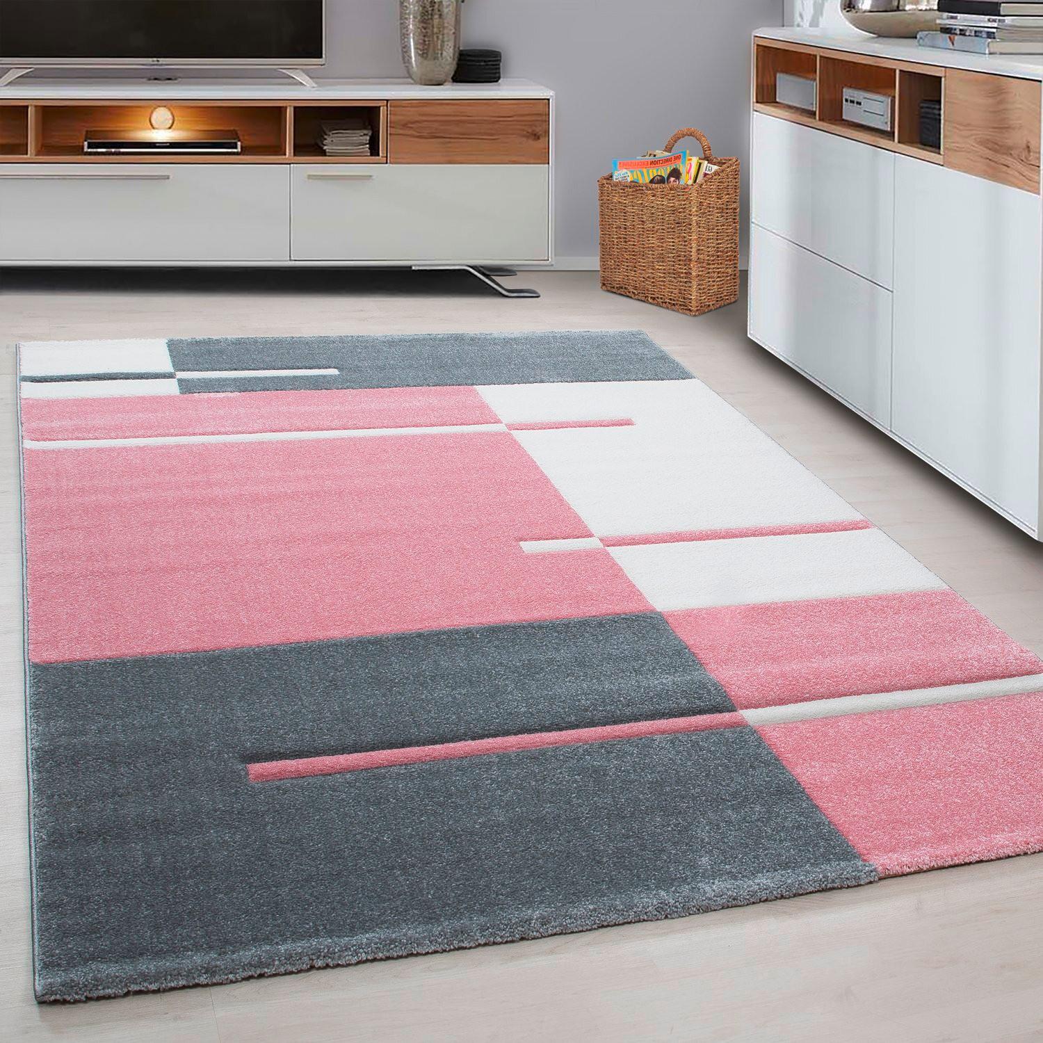 Webteppich Hawaii Pink ca. 120x170cm - Pink, KONVENTIONELL, Textil (120/170cm) - Novel