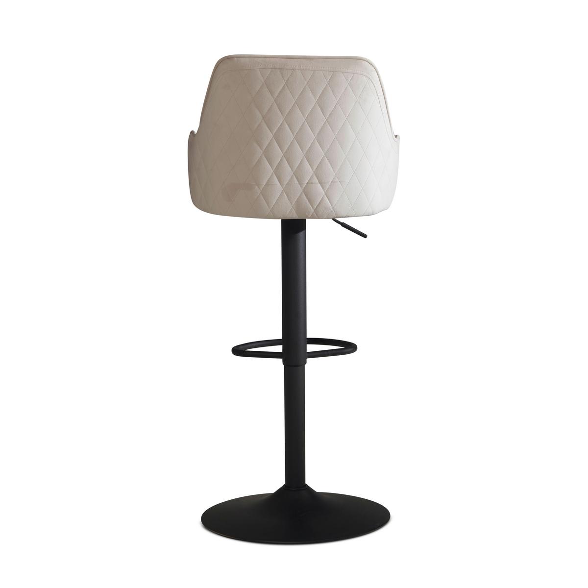 TABOURET DE BAR WL7.008 - Beige/Schwarz, Design, Textil/Metall (45/106/45cm) - MID.YOU