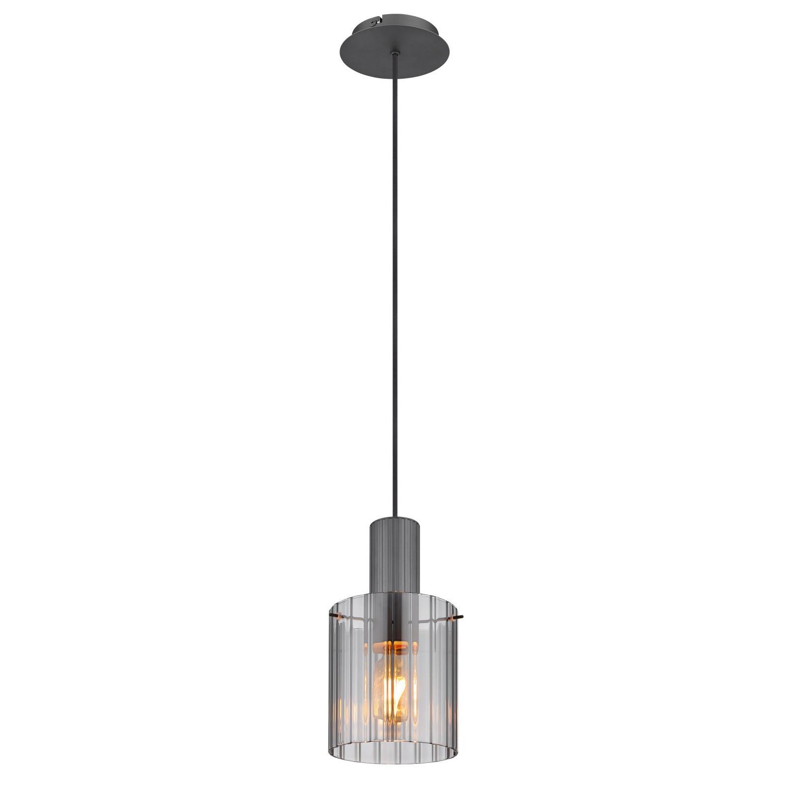 Hängeleuchte Tulivar Dunkelgrau max. 40 Watt - Dunkelgrau, Basics, Glas/Metall (18/120cm) - Globo