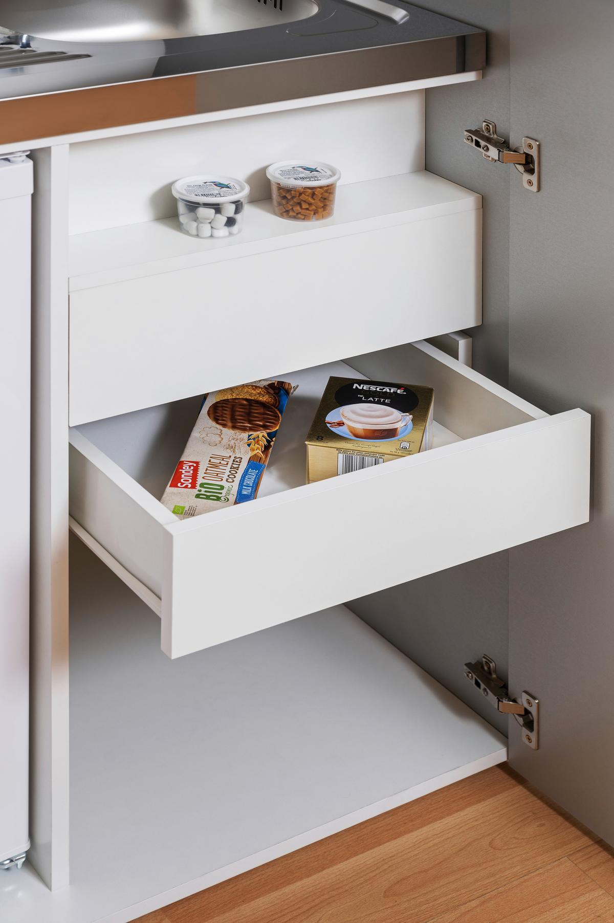 Schrankküche Economy Schwarz mit Geräte B: ca. 104 cm - Edelstahlfarben/Silberfarben, MODERN, Holzwerkstoff/Metall (104/193/67cm) - Respekta