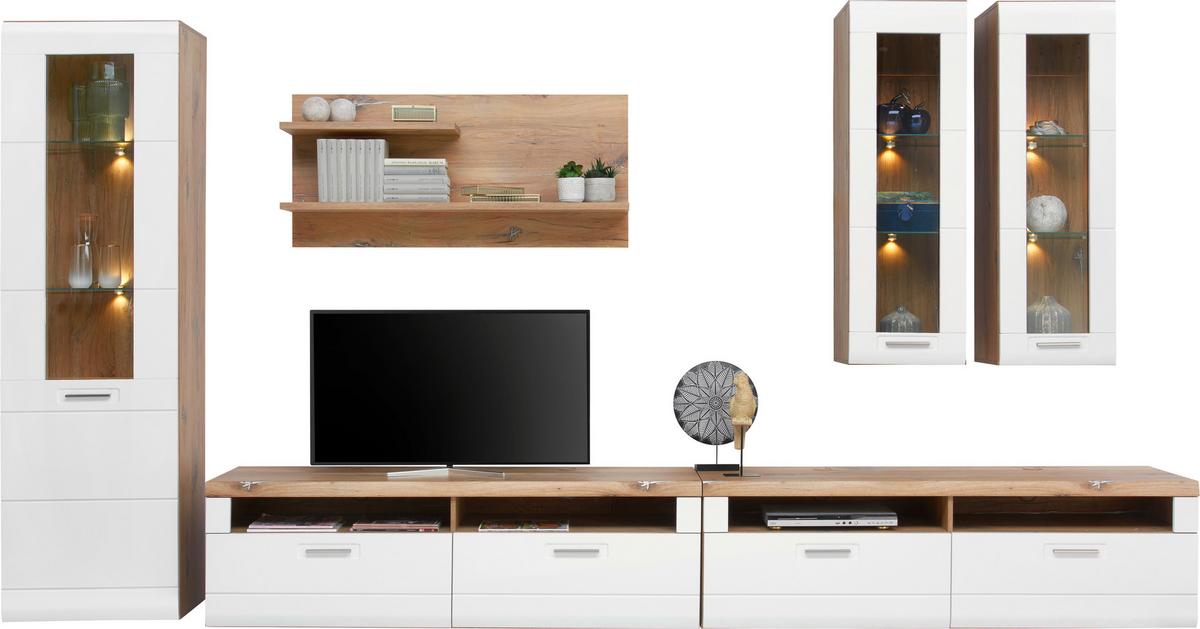 Vitrină AURIS - alb, Modern, sticlă/material pe bază de lemn (60/204,2/37,1cm) - Modern Living
