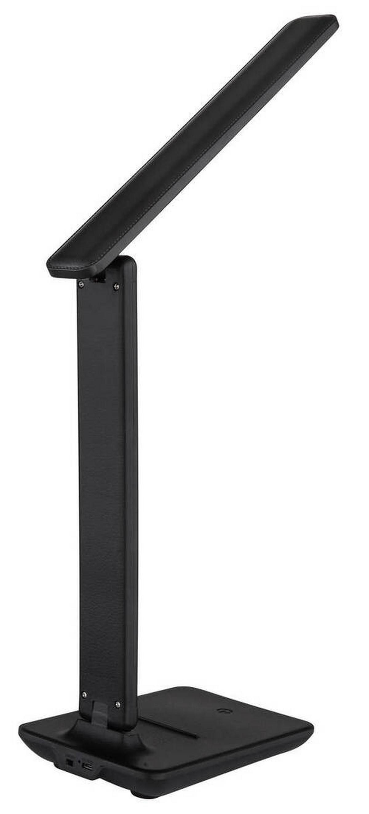 LED-Schreibtischleuchte Brighton max. 5 Watt - Opal/Schwarz, Design, Leder/Kunststoff (28/11,5/50cm) - Globo