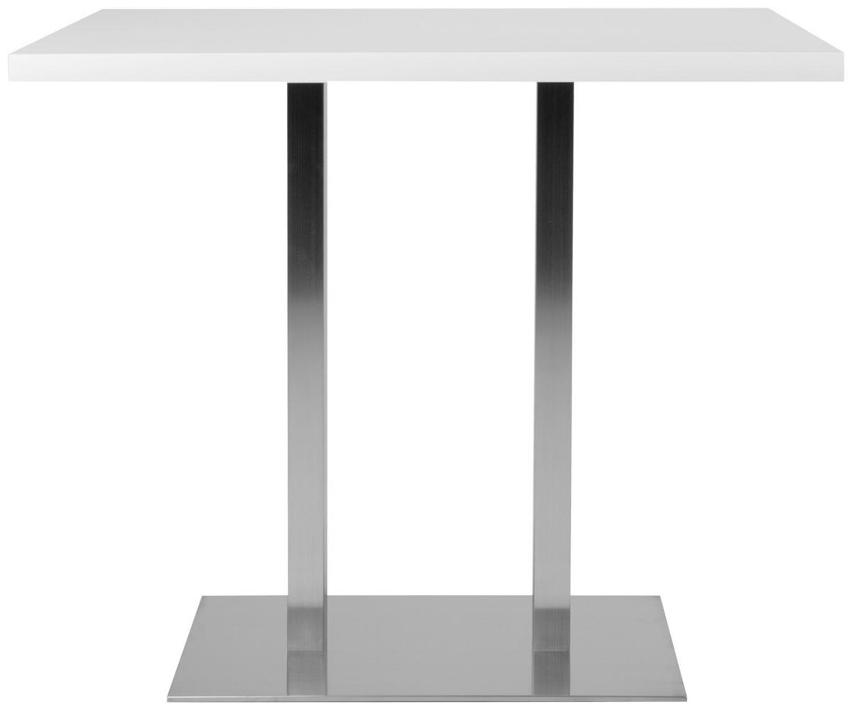 STÓŁ BAROWY QUADRATO 120 - kolor stalowy/biały, Design, materiał drewnopochodny/metal (120/70/105cm) - MID.YOU