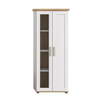 Vitrine Verona Lärche/Eiche - Silberfarben/Lärchefarben, Design, Holzwerkstoff/Kunststoff (64/161/37cm) - Livetastic