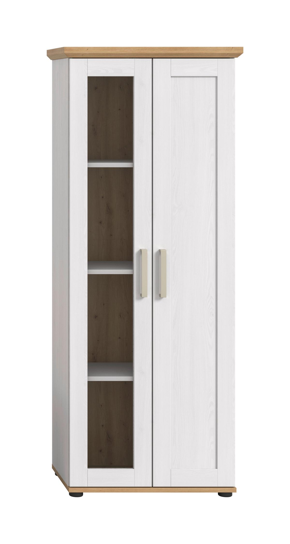 Vitrine Verona Lärche/Eiche - Silberfarben/Lärchefarben, Design, Holzwerkstoff/Kunststoff (64/161/37cm) - Livetastic