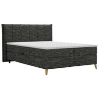 Boxbett Veloria Schwarz ca. 140x200cm - Schwarz, KONVENTIONELL, Textil/Metall (140/200cm) - Based