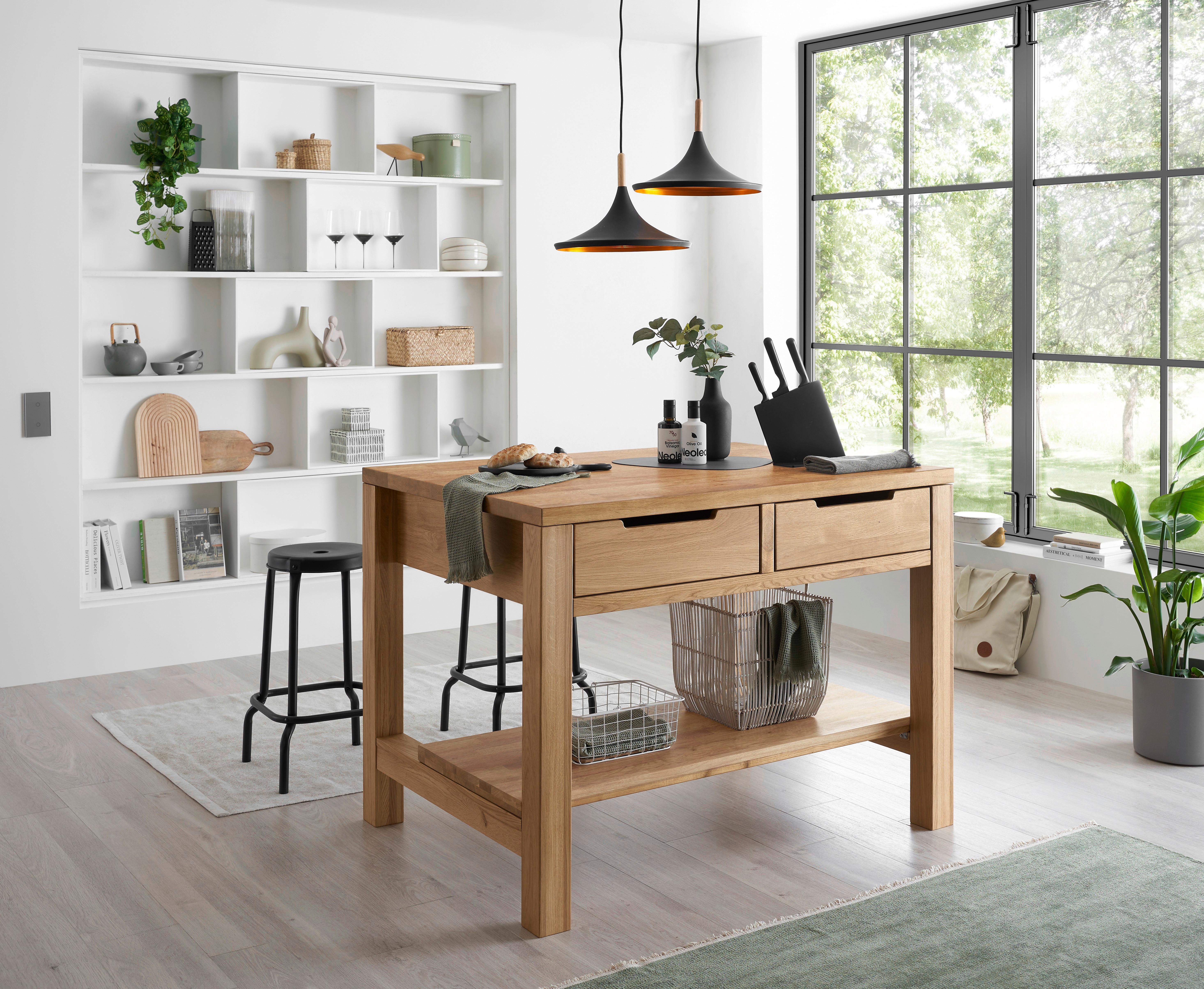 Kücheninsel Ponza I 122 o. Geräte Eiche - Eichefarben, Basics, Holz (120/91/90cm) - P & B