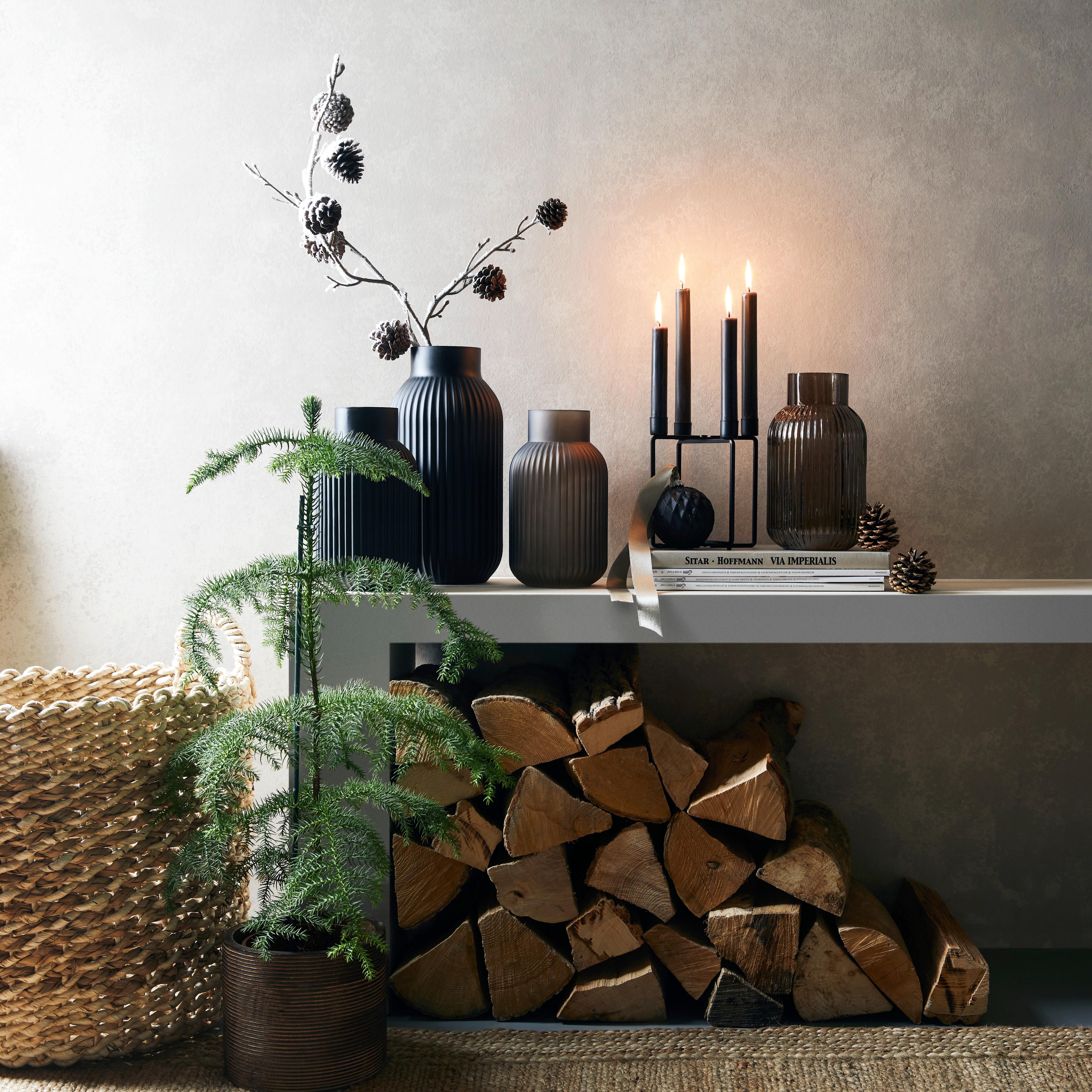 Váza Nordika - sötétbarna, Modern, Üveg (13/22cm) - Premium Living