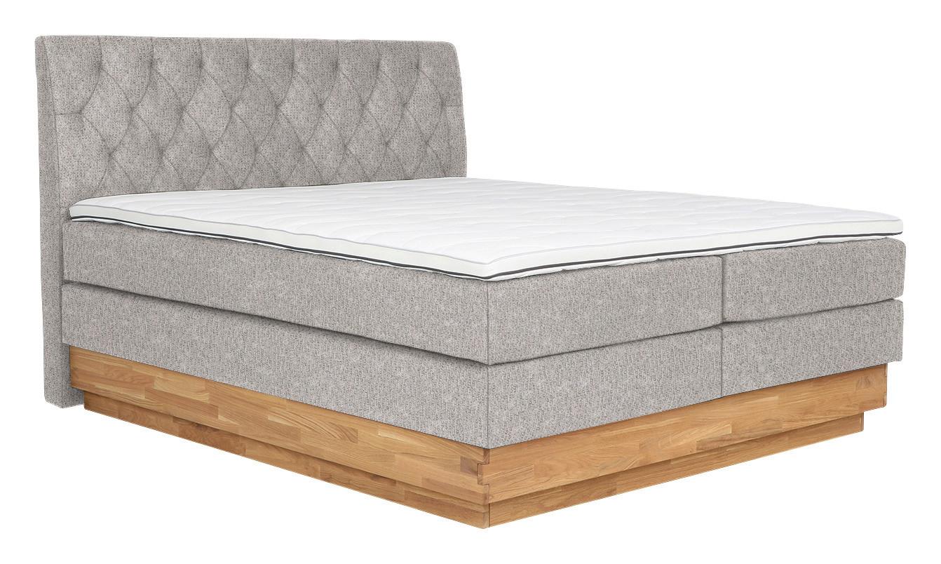 Boxspringbett in Silberfarben ca. 160x200cm - Silberfarben, Holz/Kunststoff (160/200cm) - Zandiara