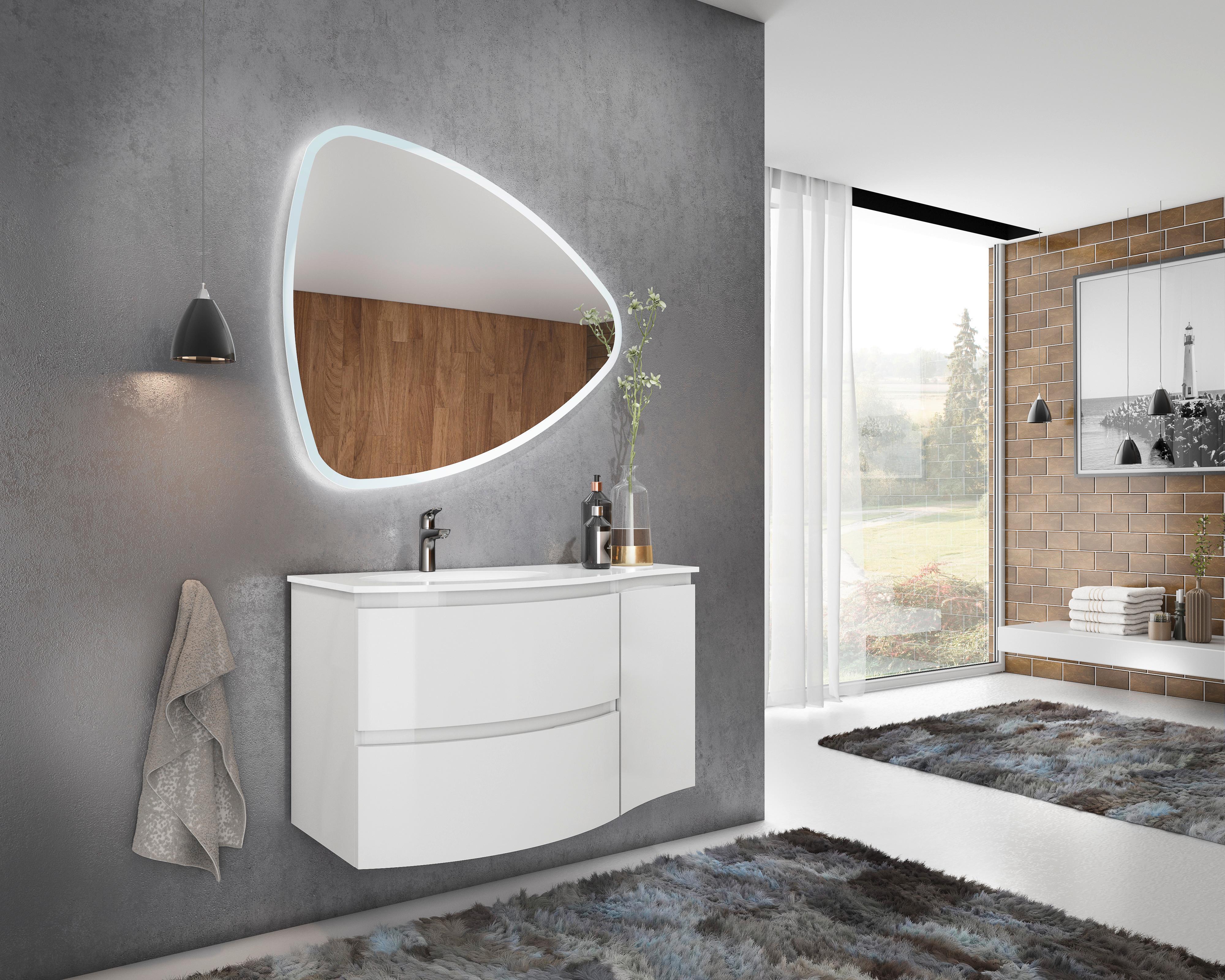 Bază pentru lavoar Armonia - alb, Modern, materiale naturale/material pe bază de lemn (70/56/49cm)