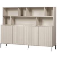 Buffet Gravure Grau B: 200 cm - Schwarz/Grau, Design, Holz/Metall (200/150/44cm) - Livetastic