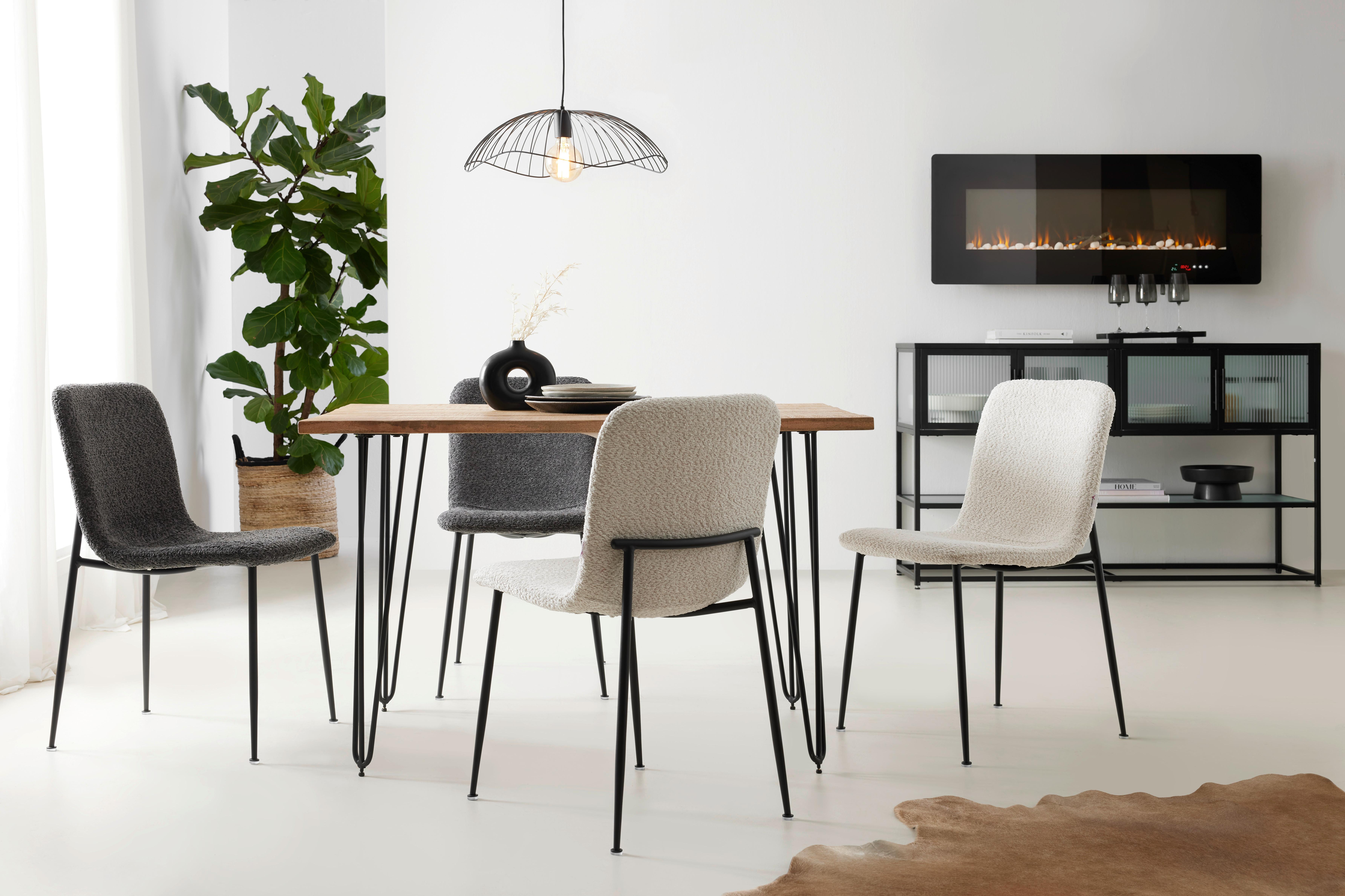 MATBORD MAGNUS - svart/naturfärgad, Natur, metall/trä (140/85/77cm) - Zandiara