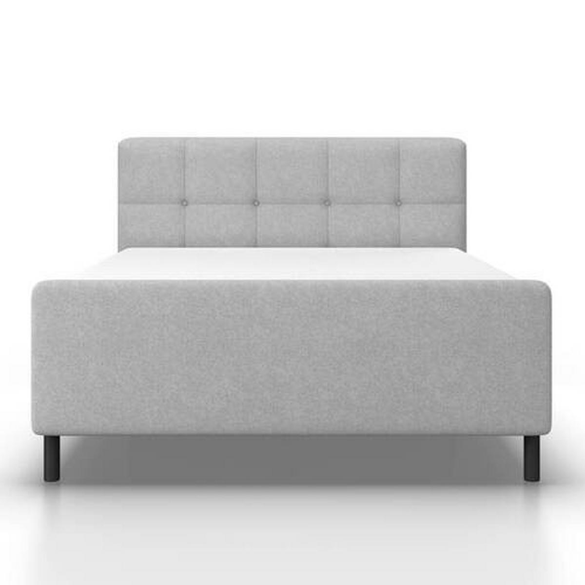 Boxbett Marbella ca. 180x200 Hellgrau mit Topper - Hellgrau/Schwarz, Modern, Holz/Holzwerkstoff (180/200cm) - Bessagi Home